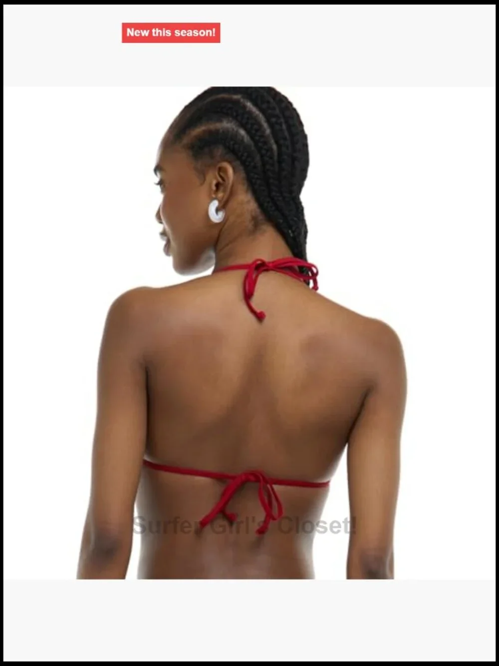 Fixed Triangle Bikini Top with Adjustable 2-Way Back Detail